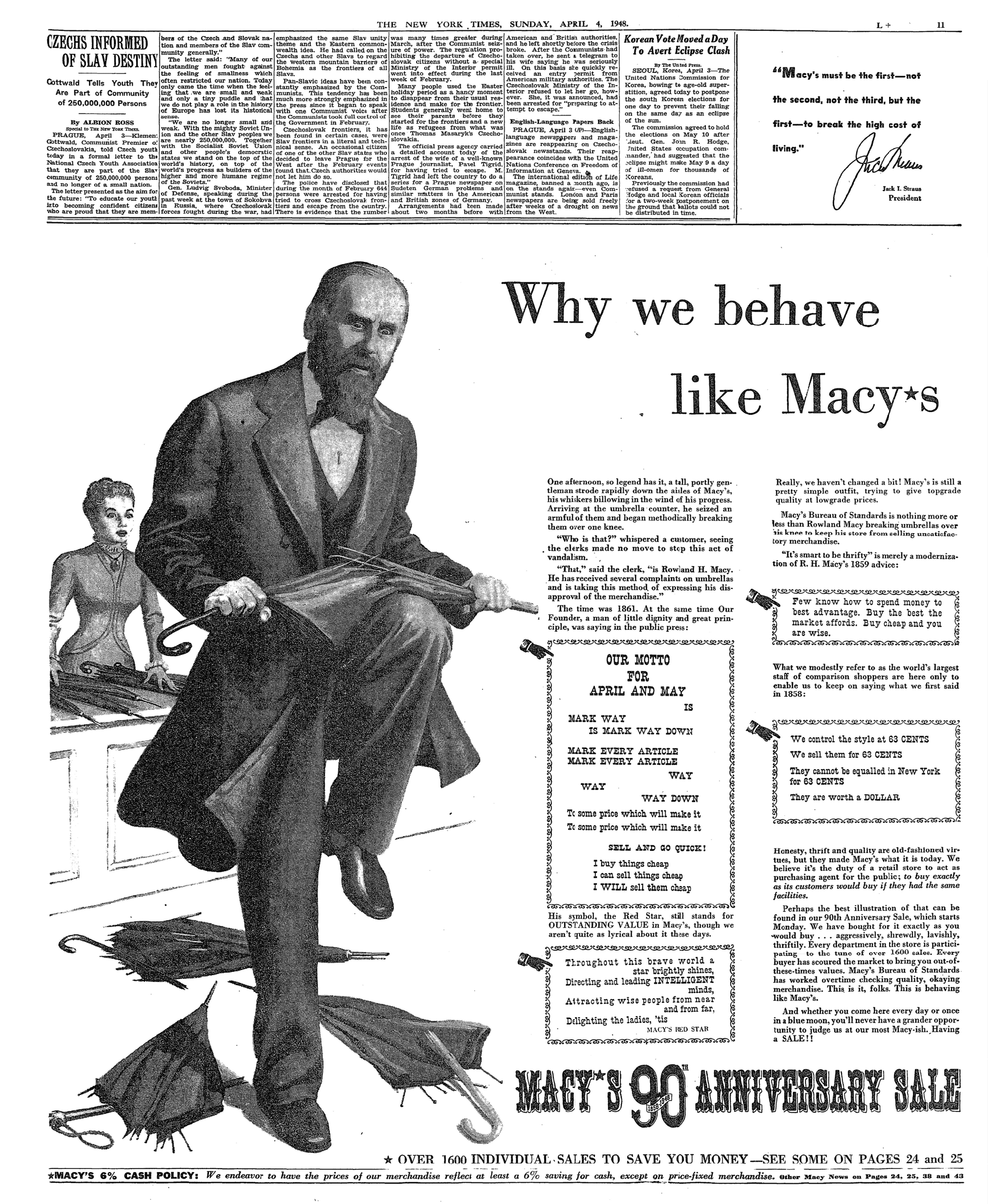 1948년 4월 4일 자 뉴욕 타임스 11면