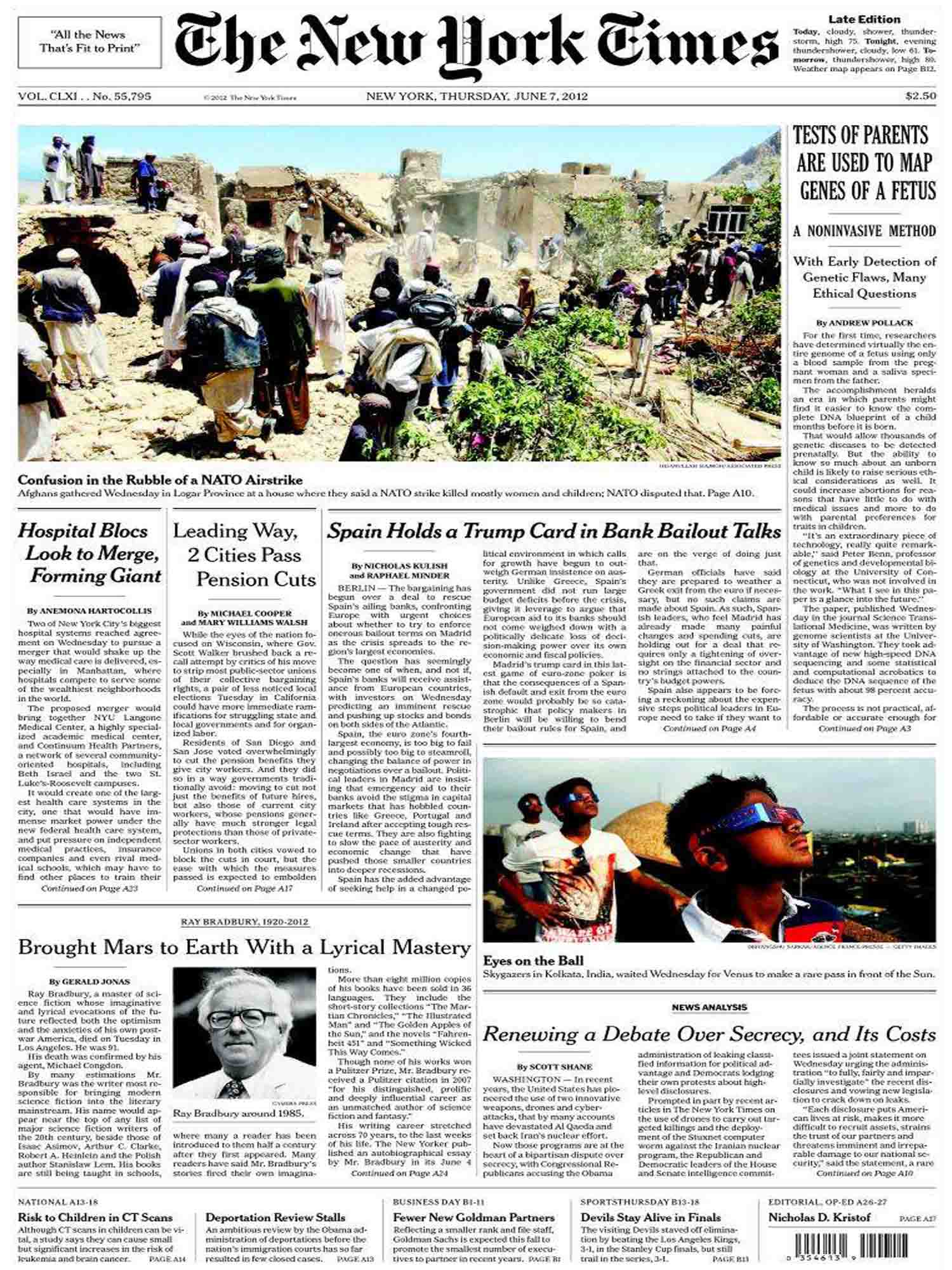 2012 금성 태양면 통과 뉴욕 타임스
