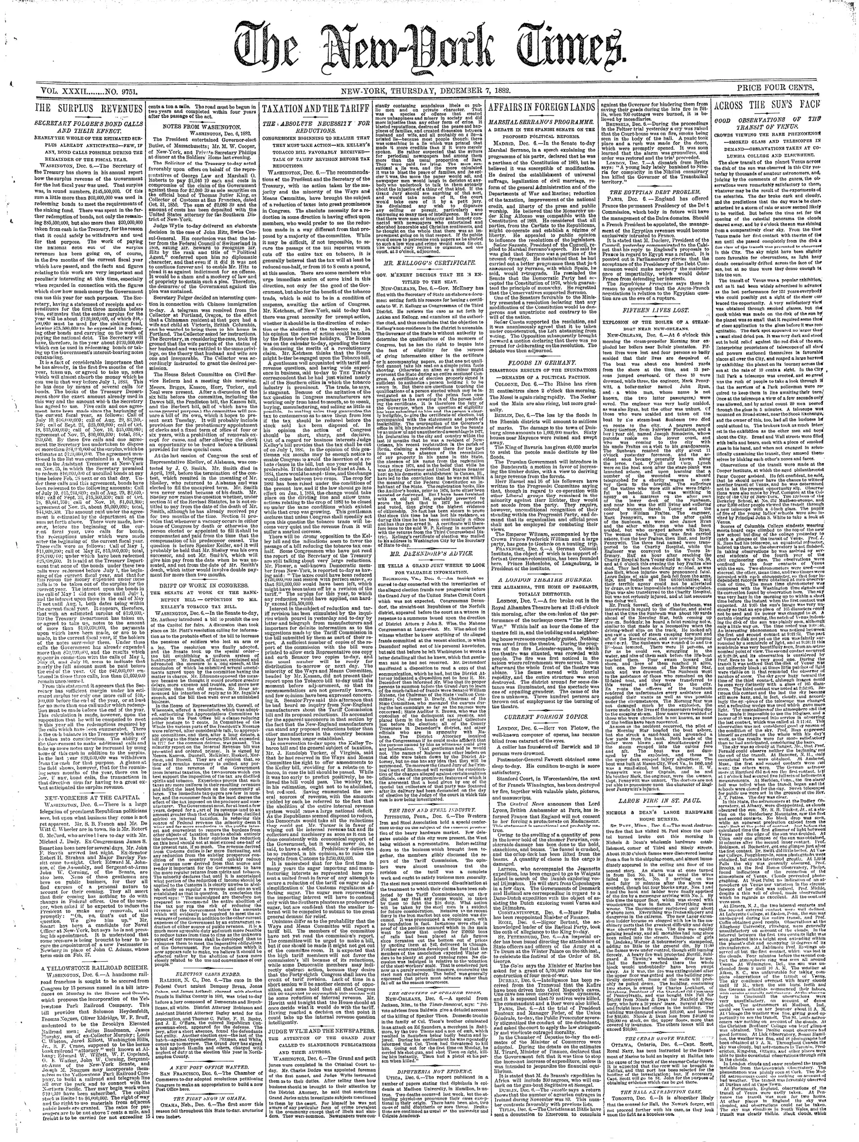 1882년 12월 7일 뉴욕타임스